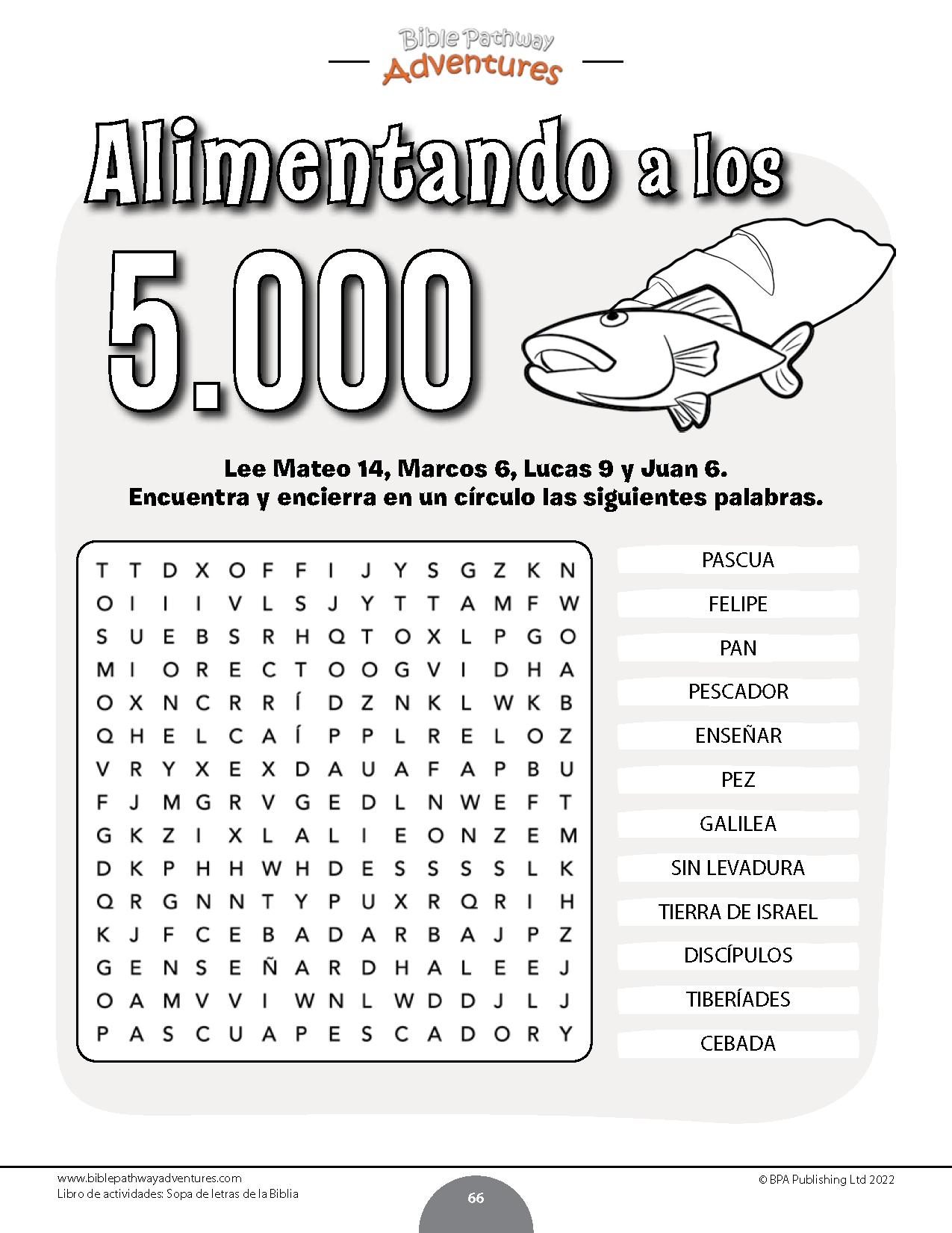Sopas de letras de la biblia libro de actividades â bible pathway adventures