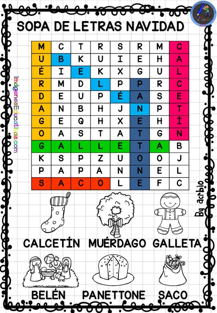 Sopa de letras especial navidad â imagenes educativas