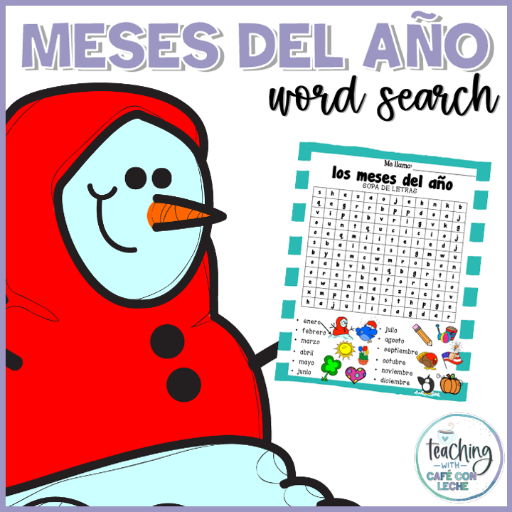 Sopa de letras de los meses del aão
