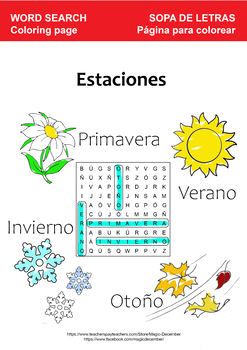 Spanish coloring pages words tpt