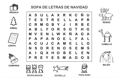 Sopa de letras navidad