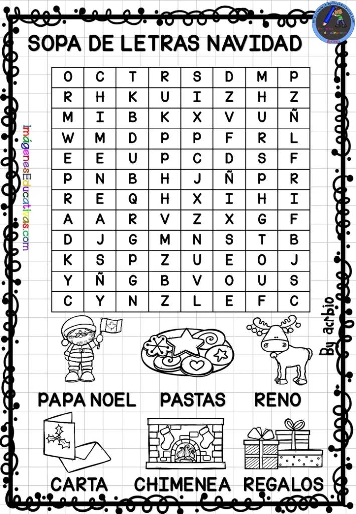 Sopa de letras pecial navidad â imagen educativas sopa de letras sopas de letras para imprimir gratis actividad de letras
