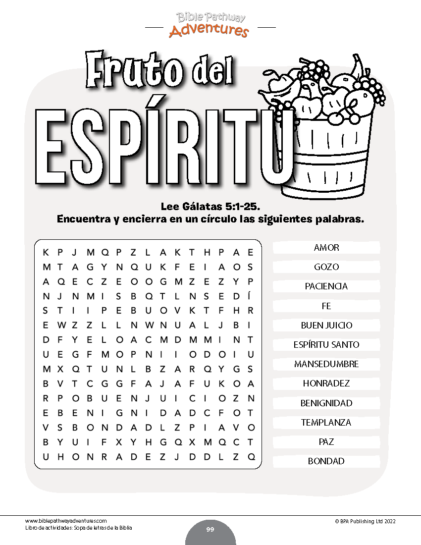 Sopas de letras de la biblia libro de actividades â bible pathway adventures