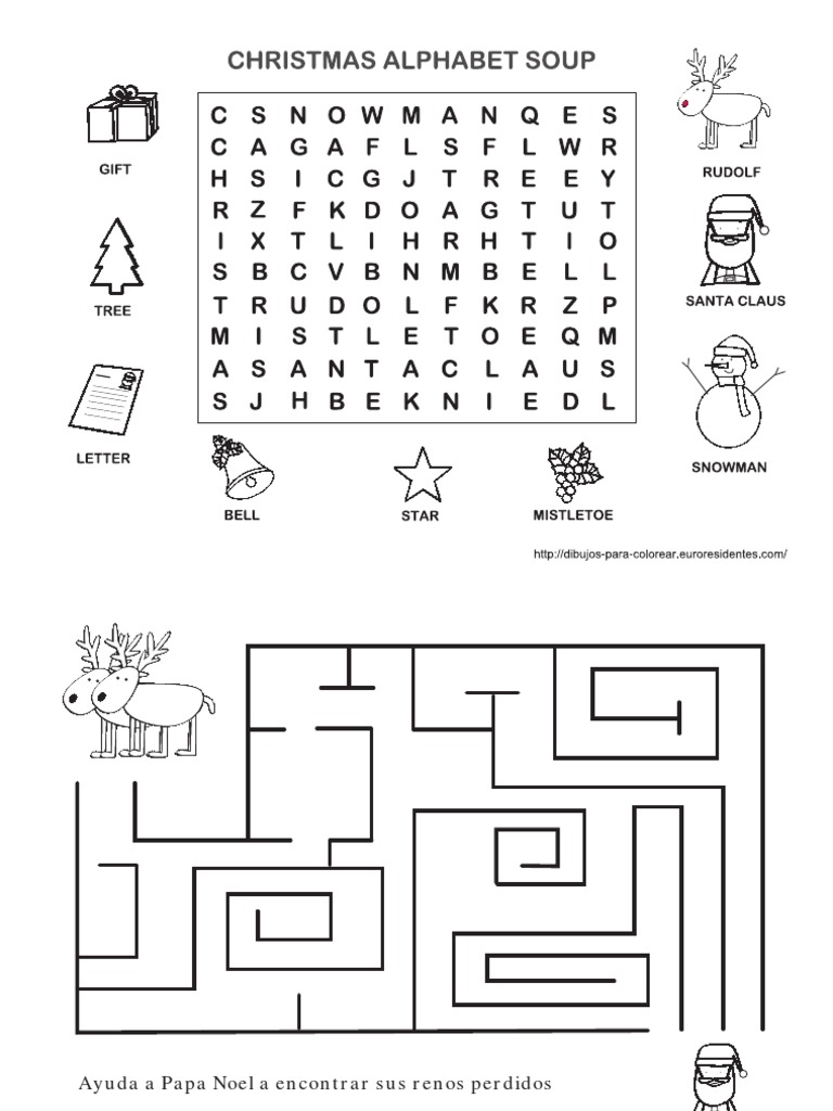 Sopa letras navidad ingles pdf