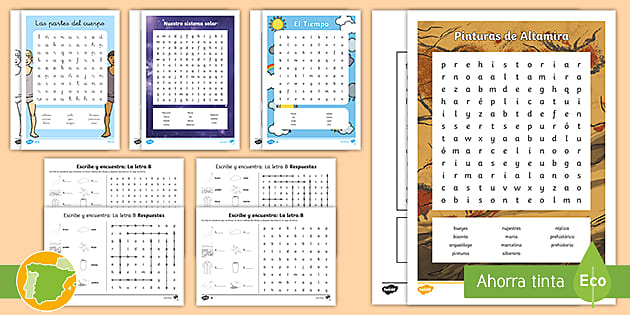Pack de recursos sopas de letras temãticas teacher made