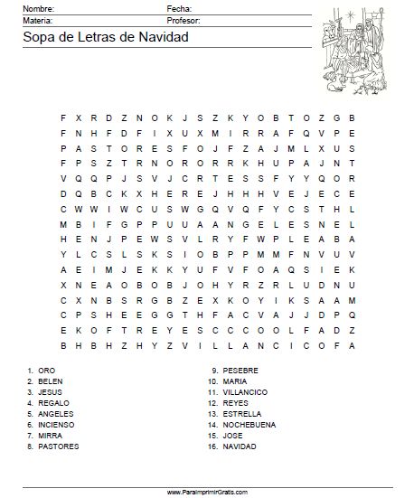 Sopa de letras de navidad sopas de letras para imprimir gratis sopa de letras dificil sopa de letras
