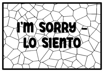 Im sorry âlo siento spanish word phrase coloring pages by anisha sharma