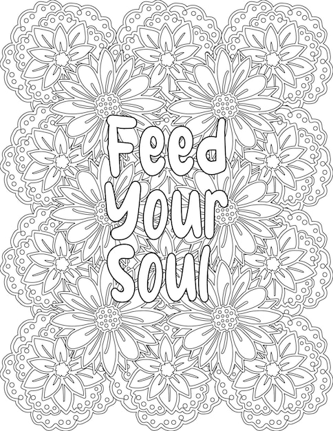 Premium vector appreciation coloring pages floral coloring pages for selfacceptance for kids and adults