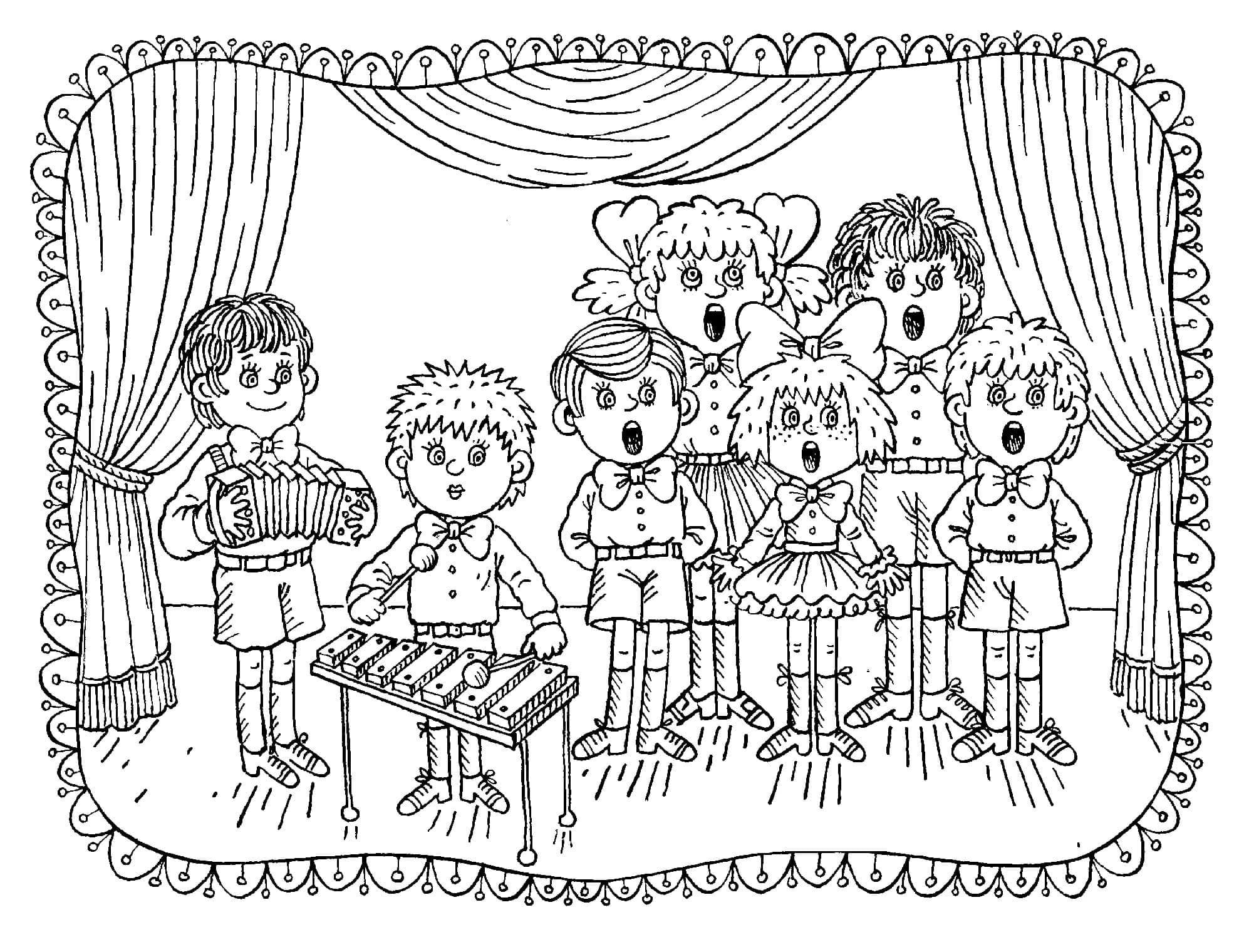 Music coloring pages pictures free printable