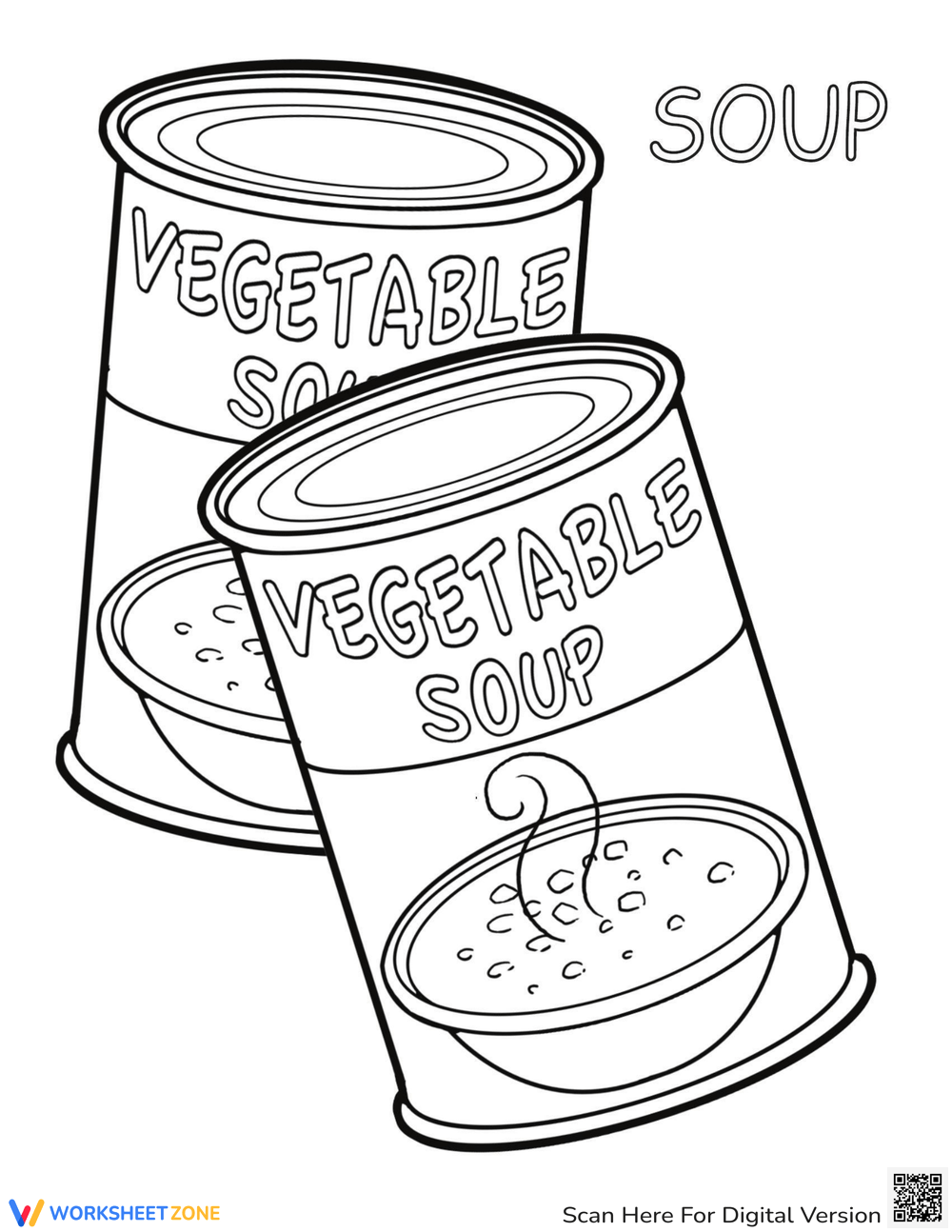 Soup coloring page worksheet