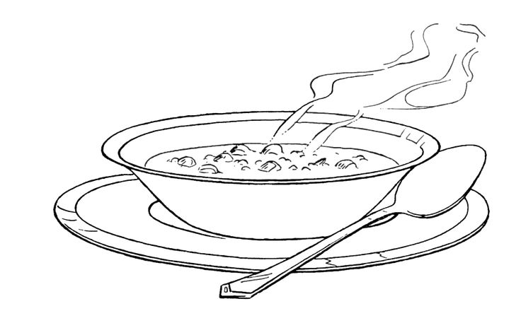Free coloring pages of bowl of soup clip art image coloring pages food coloring pages coloring pages for kids
