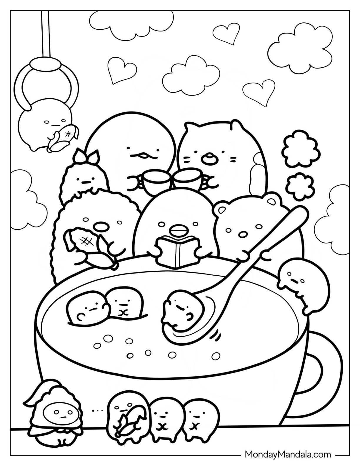 Sumikko gurashi coloring pages free pdf printables