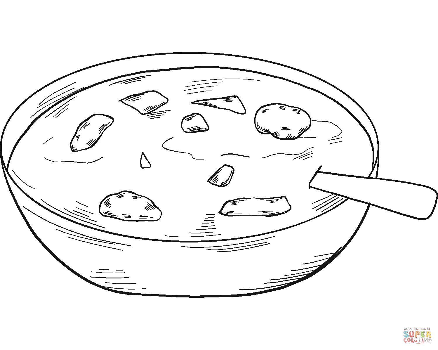 Bowl of soup coloring page free printable coloring pages