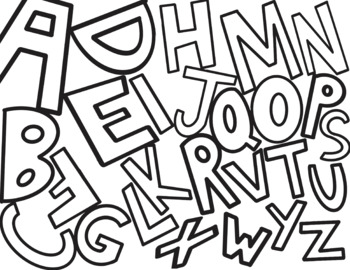 Alphabet soup coloring sheet by zayna rozycki tpt