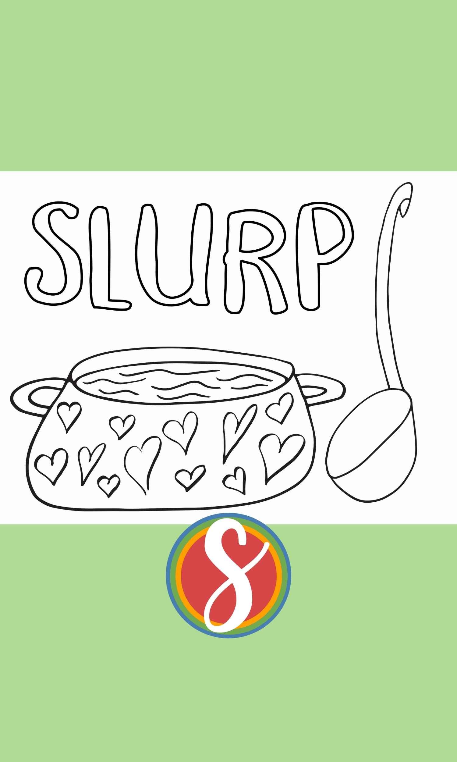 Free soup coloring pages â stevie doodles