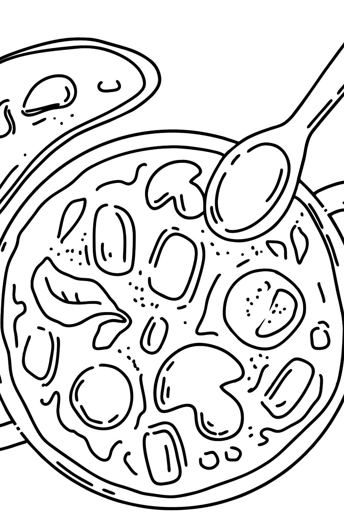 Lunch colouring page