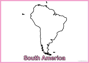 Continents colouring pages