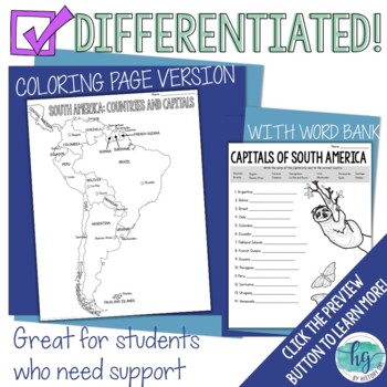 South america countries and capitals map print and digital by history gal