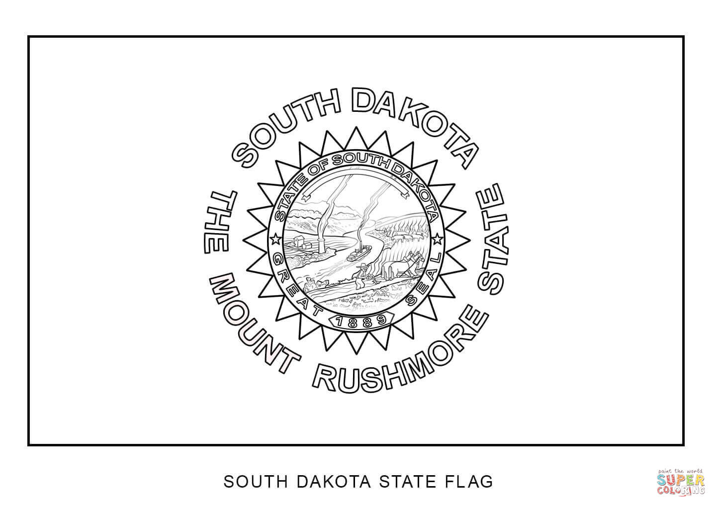 South dakota state flag coloring page free printable coloring pages