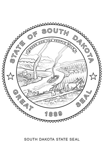 South dakota state seal coloring page free printable coloring pages