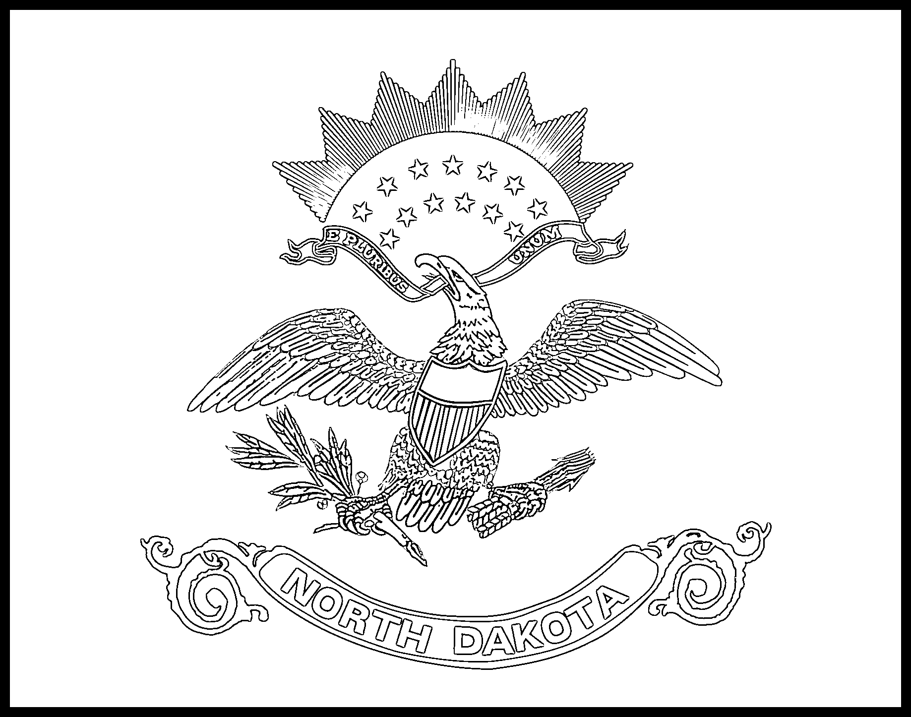 North dakota flag coloring page â state flag drawing â flags web