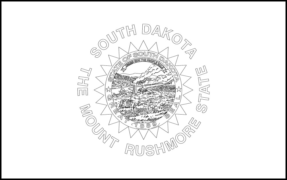 Free printable south dakota state flag color book pages x