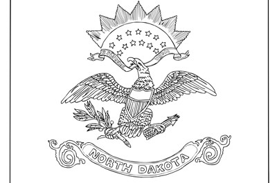 North dakota united states postage stamp coloring page