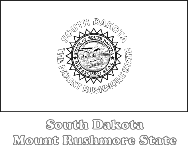 Large printable south dakota state flag to color from