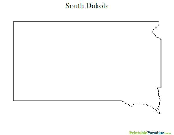 Printable state map of south dakota
