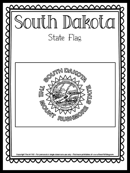 South dakota state flag coloring page free printable â the art kit