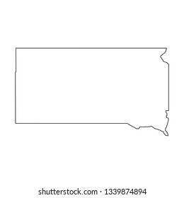 South dakota state usa solid black stock vector royalty free