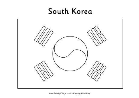 Flag coloring pages south korea flag olympic flag