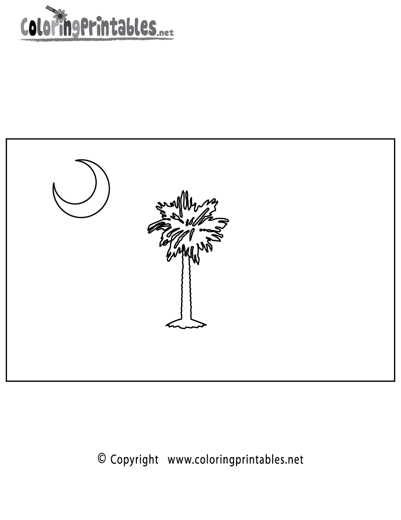 South carolina flag coloring page