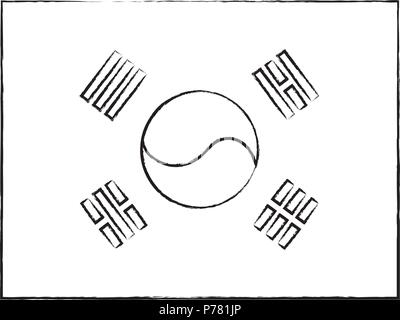 South korea flag icon over white background vector illustration stock vector image art