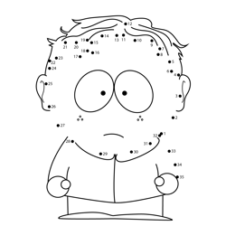 South park connect the dots worksheets printable for kids