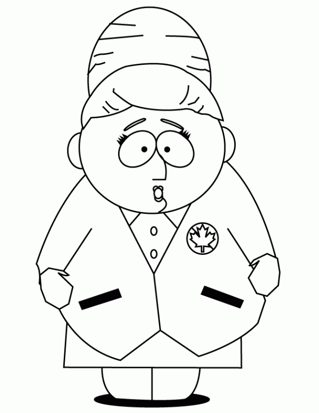 Simple south park coloring pages mr hat