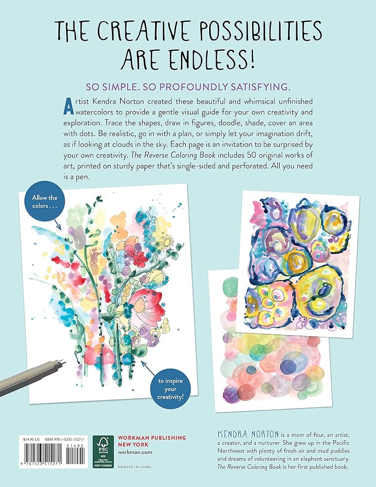 The reverse coloring bookâ the book has the colors you draw the lines norton kendra books