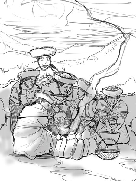 Pachamanca â stephen davis illustration