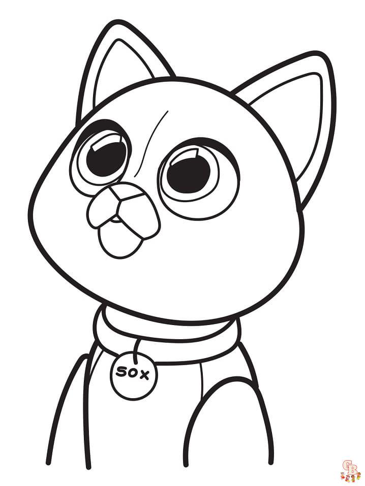 Cute sox from lightyear coloring pages