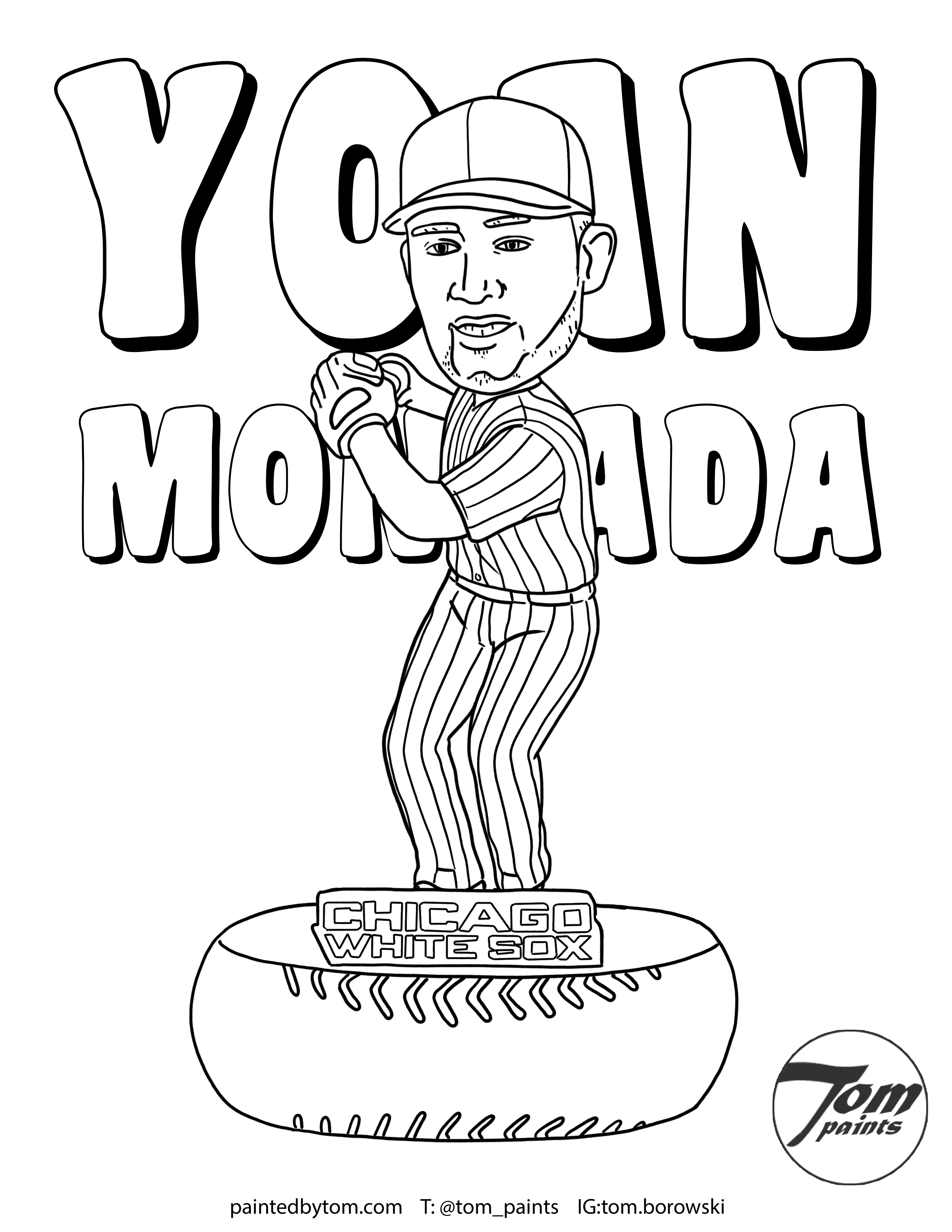 Tompaints on x for any of you with kids or just want to pass the time by coloring here are some coloring book pages i made based on white sox bobbleheads if