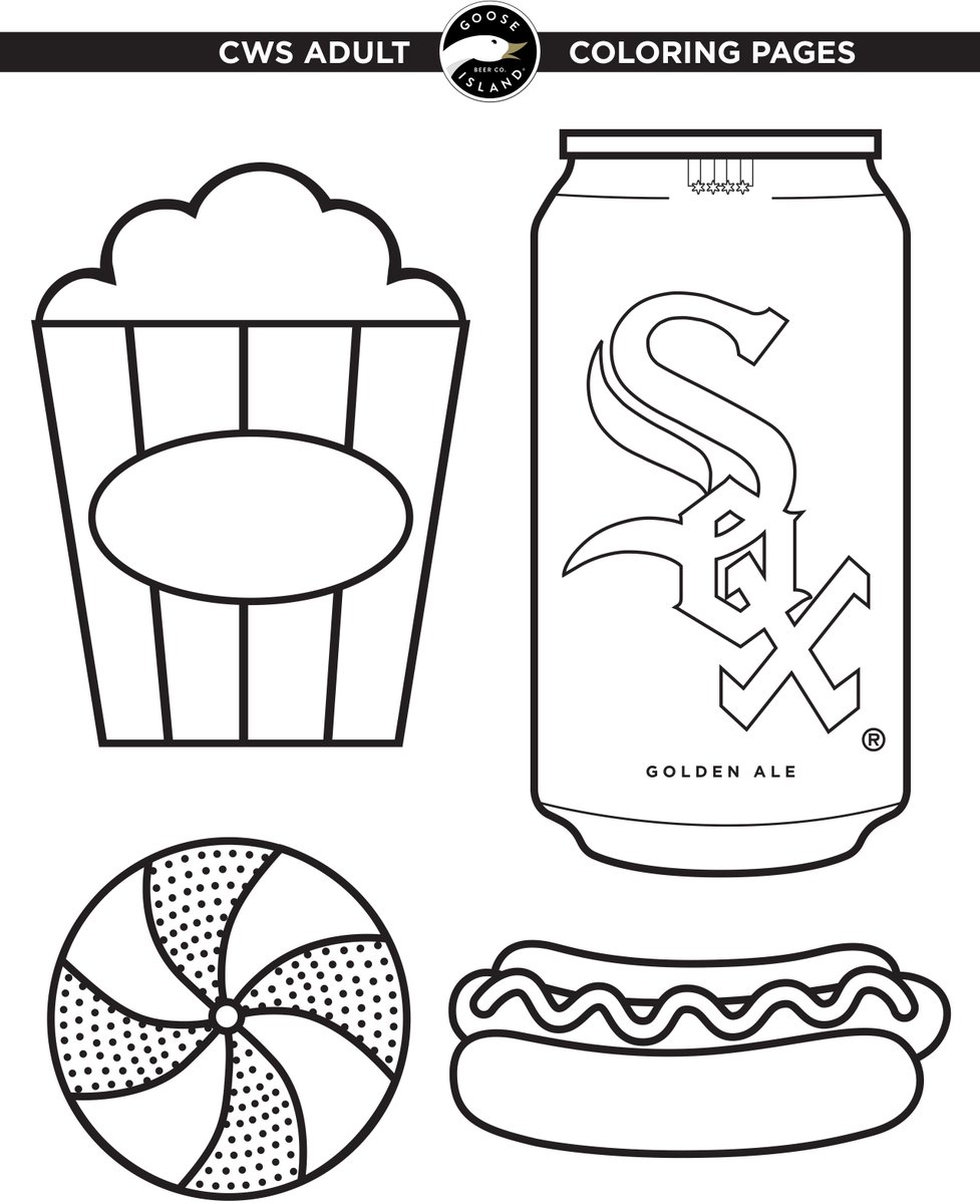 Chicago white sox on x who said kids get to have all the fun we created special adult coloring pages with the help from our friends at gooseisland print color and share