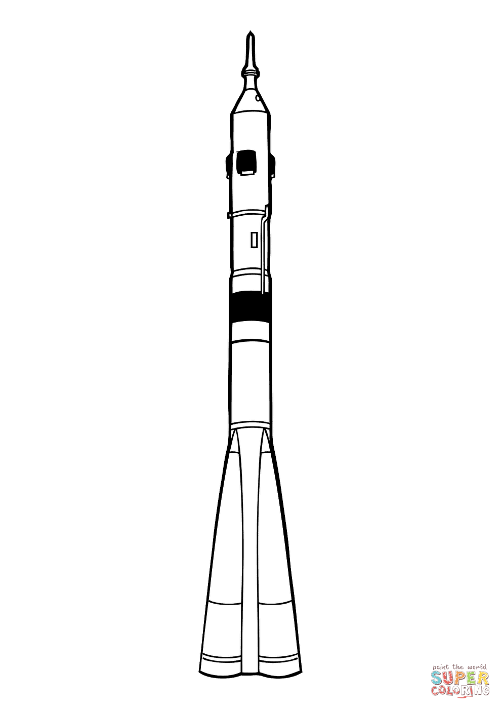 Soyuz rocket launcher coloring page free printable coloring pages