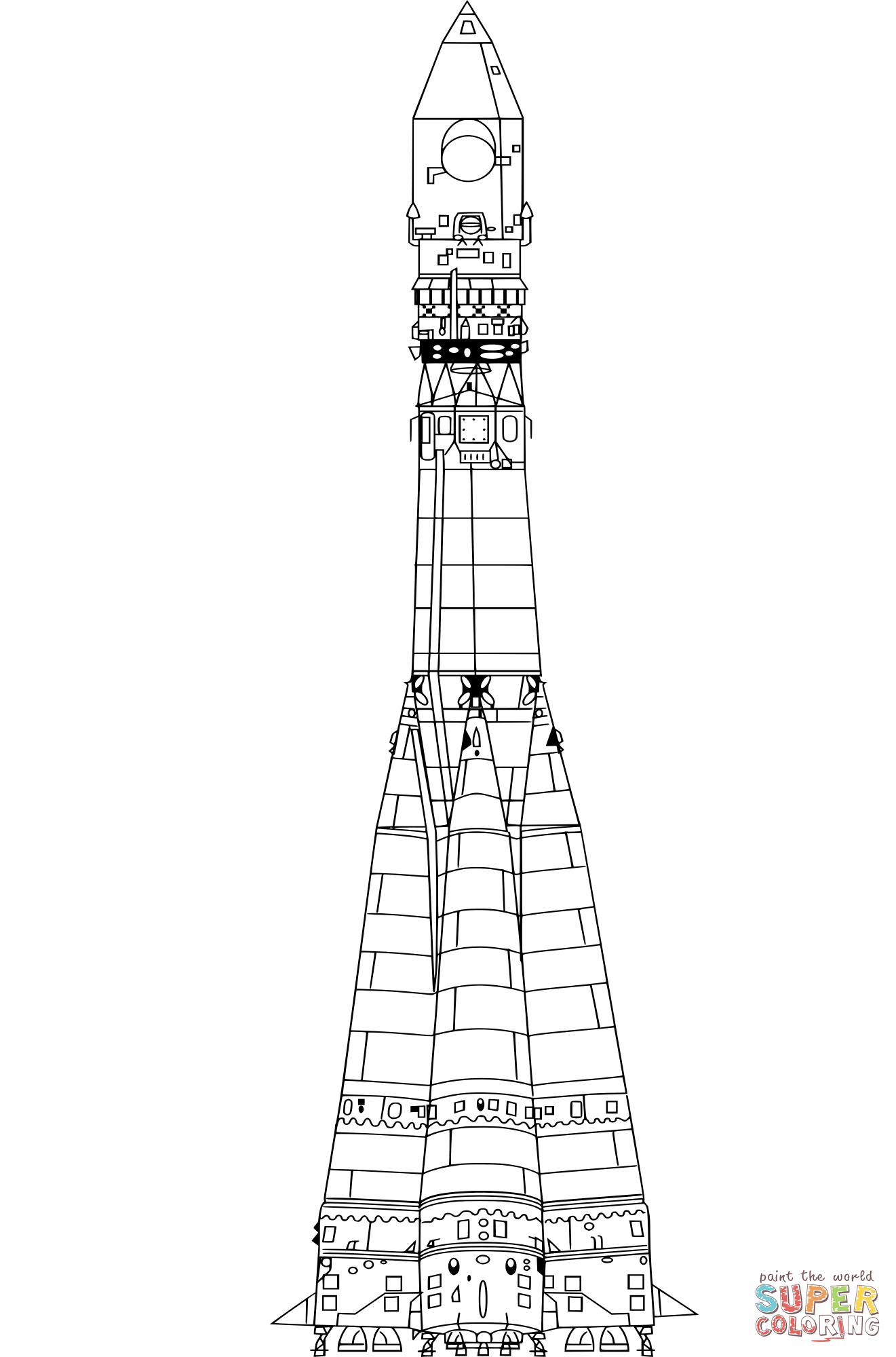 Vostock rocket coloring page free printable coloring pages