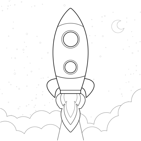 Rocket coloring page free printable coloring pages