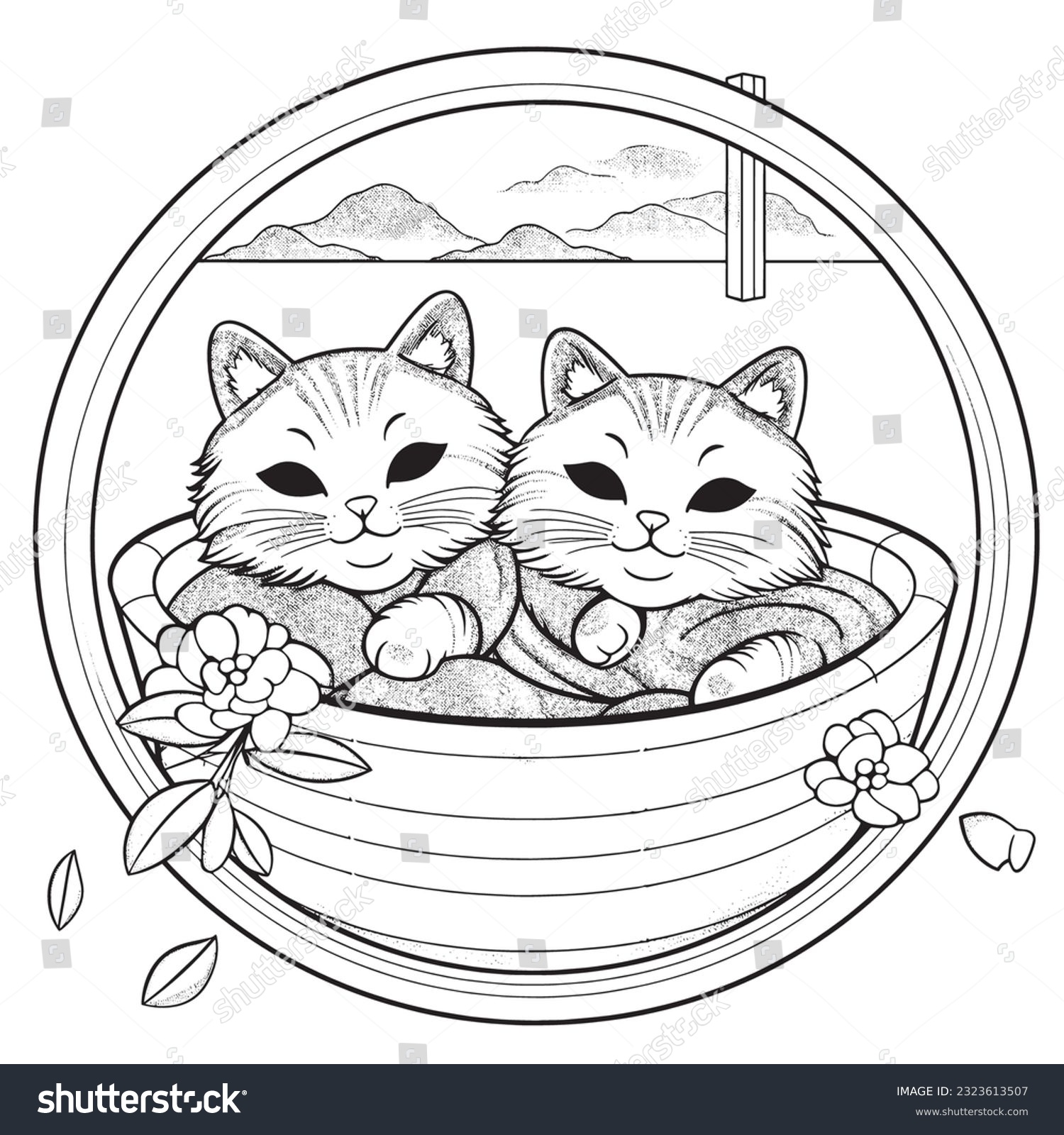 Black white coloring pages kidskitty spa stock vector royalty free