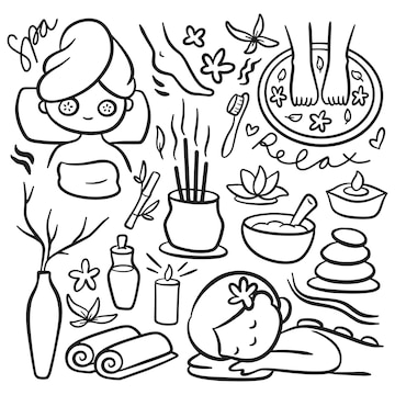 Premium vector hand drawn cartoon spa doodle element