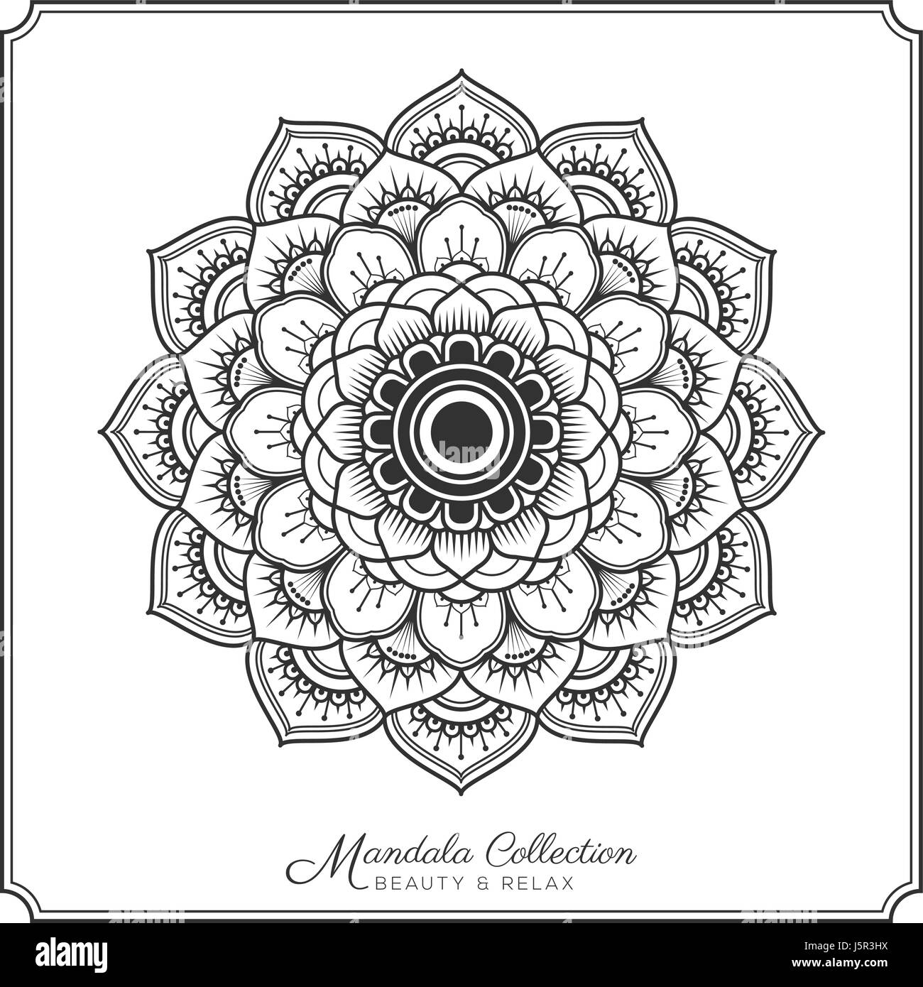 Mandala decorative ornament design for coloring page greeting card invitation tattoo yoga and spa symbol vector illustration stock vector image art
