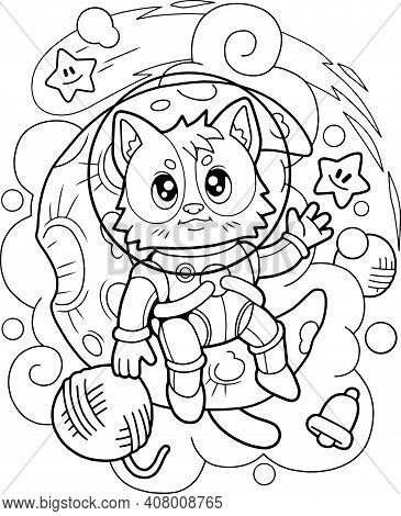 Cute cat astronaut vector photo free trial bigstock