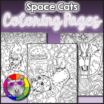 Space cats coloring pages zen doodle cat coloring sheets tpt