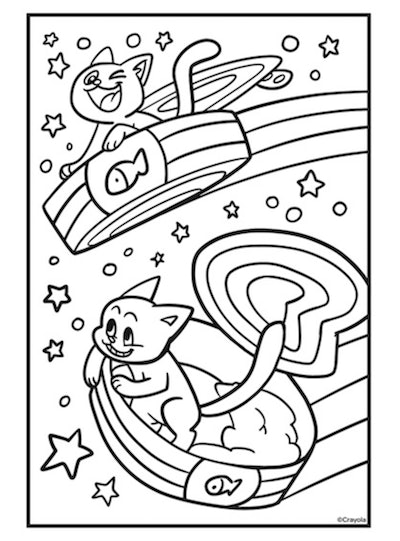 Free cat coloring pages for feline fans